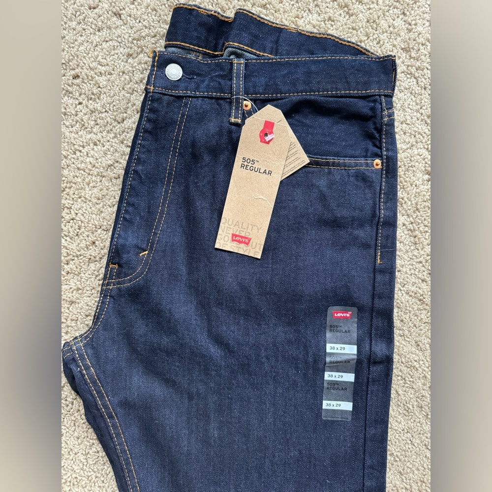Levi’s 505 Regular Fit Mens Jeans (38x29) Reg $69.50 - Picture 5 of 9